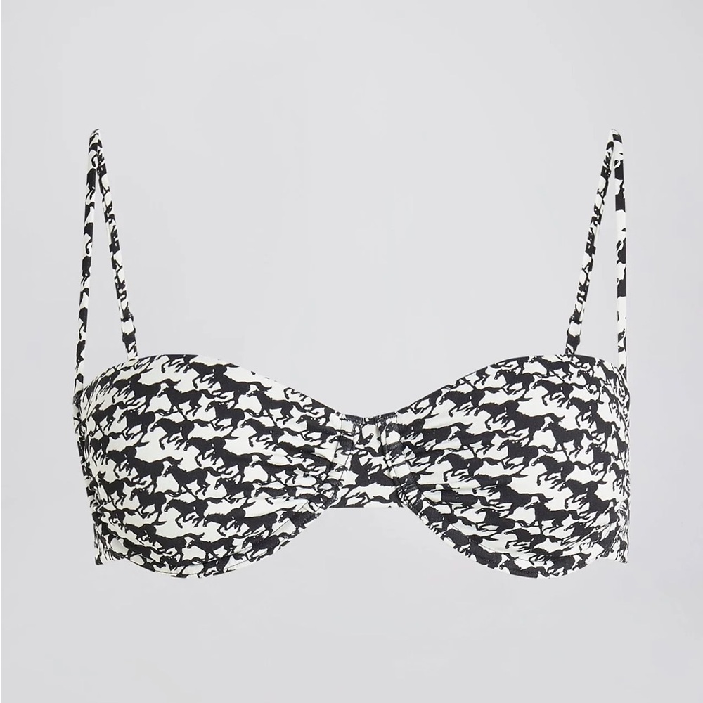 Miranda Bikini Top Horse Print Noir